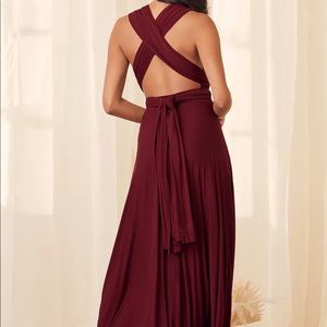 Lulus tricks of the trade burgundy maxi dress. XS